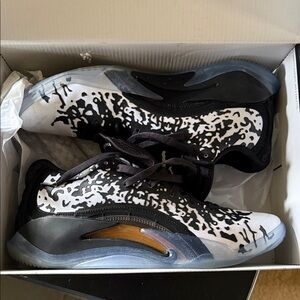Jordan Zion 3 Black and White Patterned Sneakers